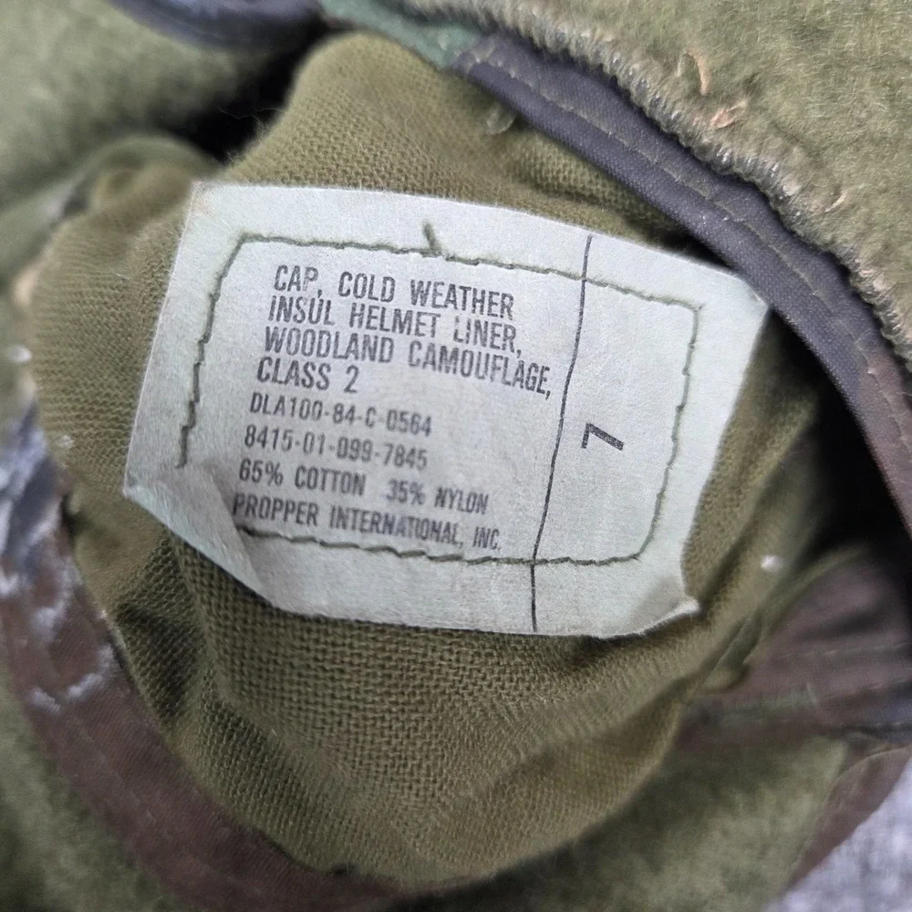 VtG‎ Military Cap 7 Cold Weather Insulated Helmet Liner Woodland Camo Army